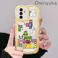 Chenyyka เคสปลอกสำหรับ Samsung กาแลคซี A13 A13 5G A04s A14ลายการ์ตูนน่ารัก Spoof มอนสเตอร์ Tetris วัสดุอัพเกรดเนื้อครีมขอบคลื่นนุ่มกันกระแทกแบบใสเคสมือถือโปร่งใสลายกล้องถ่ายรูปฝาครอบป้องกัน