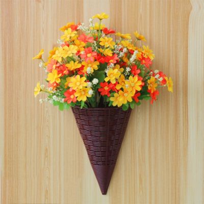 【cw】 Artificial FlowersLeaves Chrysanthemum Bundle Wall Pendant Hanging Basket Plastic FlowersOffice Decoration