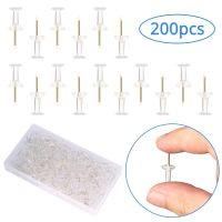 200pcs/box Thumbtacks Steel Plastic Transparent Decorative Transparent Push Pin Transparent Pushpin Painting Soft Nail Clips Pins Tacks