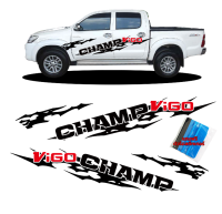 Sticker สติกเกอร์ติดข้างประตู VIGO CHAMP สำหรับรถแคป และรถ 4ประตู ตรงรุ่น สติกเกอร์สีดำด้าน สติกเกอร์แต่ง สติกเกอร์ติดรถ สติกเกอร์โลโก้ Rpt.Sticker