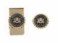 tomwang2012. US UNITED STATES DEPARTMENT OF JUSTICE METAL BADGE MONEY CLIP AND LAPEL PIN GIFT