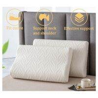 ✷♚ Orthopedic Memory Foam Nick Support White Blue Stripes Pillow With pillowcase Wave Shape Neck Care