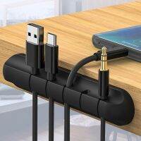 Penjepit silikon 1/2/3/5/7 Winder kabel USB Desktop dibungkus pemegang kabel meja Set pengatur meja perlengkapan kantor fleksibel