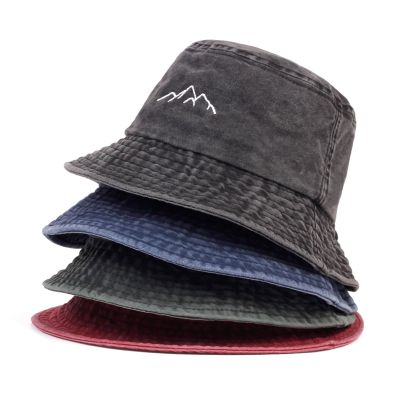 Fashion Cotton Wild Bucket Hat Mountain Range Printed Bucket Hats Summer Fishermans Hat Women Men Fisherman Hats Fishing Hats