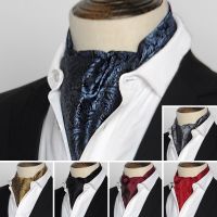 Men Vintage Polka Dot Wedding Formal Cravat Ascot Scrunch Self British style Gentleman Polyester Paisley Retro Neck Tie Luxury