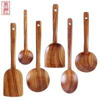 [COD] Set Korean kitchen utensils cooking shovel spoon creative teak spatula set wooden non-stick pan