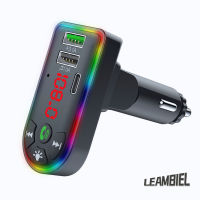 Leambiel เครื่องส่งสัญญาณ Fm F7/F8ที่เข้ากันได้บลูทูธสำหรับรถยนต์เครื่องเล่น Mp3โทรแบบแฮนด์ฟรีไฟสีสันสดใสที่ชาร์จแบตในรถ Type-C【fast】