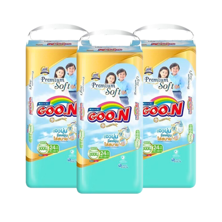 ยกลังx3-goon-ผ้าอ้อม-กูนน์-มัมมี่-คิส-พรีเมี่ยม-ซอฟต์-ไซส์-nb-3xl-กูนน์6แก้ว-แพมเพิส-ผ้าอ้อมเด็ก-แพมเพิสเด็ก-แพมเพิสแรกเกิด-baby-diapers