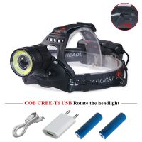 LED Headlight USB Headlamp Led Xml T6 Cob Head Torch Flashlight Head Light Super Bright Waterproof Head Torch Hunting Head Lamp