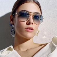 2020 Brand designer Double beam sunglasses men Vintage women sun glasses Gradient lenses metal frame Eyewear RAYS UV400