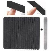 Straight Replacement Nail File 100/180/240 Grey Black Removable SandPaper With Stainless Steel Handle Metal Sanding Nail Files