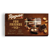 Ragusa For Friends 1 กล่อง น้ำหนัก 132 กรัม มี 12 ชิิ้น Noir  60% Cacao Dans Le Chocolate Exp.14/06/24 สินค้ามาจากสวิตเซอร์แลนด์