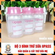 Bộ 3 Bình trữ sữa UPASS không hộp 125ml b UP0101W cất trữ tiện lợi