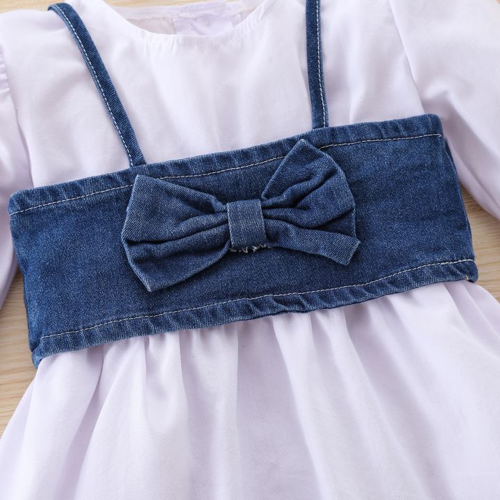 cod-2021-childrens-dress-spring-and-autumn-foreign-trade-wholesale-girls-long-sleeved-bowknot-for-children