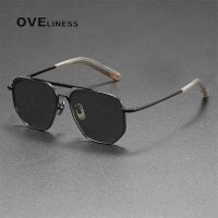 Pure titanium Polarized Sunglasses for men Fashion Large Frame UV400 Protection High Quality Driving Outdoor Sports Sun glasses