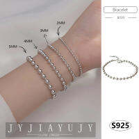 J &amp; Y เงิน【สหรัฐอเมริกา Stock 】100% เงินสเตอร์ลิง S925สร้อยข้อมือ2Mm/3Mm/4Mm/5Mm Ball Shape เกาหลีแฟชั่นเครื่องประดับของขวัญภูมิแพ้ฟรี