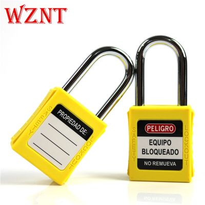 【Support-Cod】 2ชิ้นป้าย Gratis Ongkir Peligro สีเหลือง38มม. กุญแจกุญแจล็อคเพื่อความปลอดภัยกุญแจแตกต่างกัน