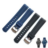 ♔ Rubber watch strap suitable for Omega Seamaster 300 soft silicone watch chain new black and blue 20mm original model