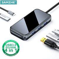 {Shirelle อิเล็กทรอนิกส์อุปกรณ์เสริม} SAZMHE USB HUB 4 In 1 C ประเภทเป็น Multi 3. 0อะแดปเตอร์สำหรับ MacBook Pro Huawei Mate 30อากาศแยก USB-C