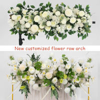 100cm 50cm Artificial Wedding Flowers Wall Iron Arch Backdrop Decor Supplies Fake Silk Peony Rose Row Table Centerpiece Arrange