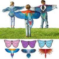 ◘❡♘ Dragon Costumes Butterfly Wings Bird Cosplay Macaw Magpie Inspired Wings Kids Costume Blue Red