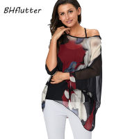 BHflutter ผู้หญิงเสื้อ Plus ขนาด2019ใหม่สไตล์ Batwing Casual ฤดูร้อนเสื้อผู้หญิง Boho เสื้อชีฟองเสื้อ Chemise Femme2023