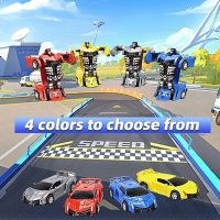 Automatic Induction Robot Car 2 in 1 Transform One Key Deformation Plastic Model Funny Cool Design Toy Kids Birthday Gifts Die-Cast Vehicles