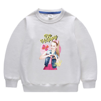 JOJO Siwa เสื้อผ้าเด็กใหม่ฤดูใบไม้ผลิและฤดูใบไม้ร่วงเสื้อกันหนาวสำหรับวัยรุ่นเด็กสาวเด็กวัยหัดเดินผ้าฝ้ายด้านบนรอบคอ Hoody สันทนาการแขนยาว