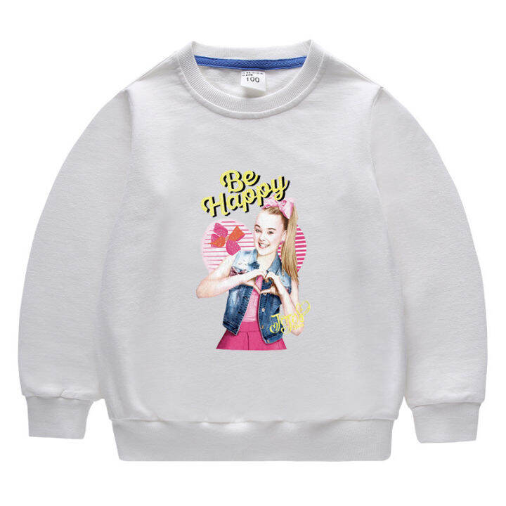 jojo-siwa-เสื้อผ้าเด็กใหม่ฤดูใบไม้ผลิและฤดูใบไม้ร่วงเสื้อกันหนาวสำหรับวัยรุ่นเด็กสาวเด็กวัยหัดเดินผ้าฝ้ายด้านบนรอบคอ-hoody-สันทนาการแขนยาว