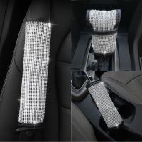 Car interior safety belt cover, shoulder protection, handbrake, gear shift set, diamond studded, all-season universal decoration  GO32