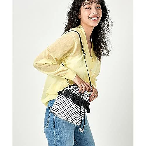 lesportsac-กระเป๋าทรงถังวาดกระเป๋าสะพายไหล่-rfl-3948ชุดผ้าฝ้ายลายตารางนัวร์มีระบายสำหรับผู้หญิง