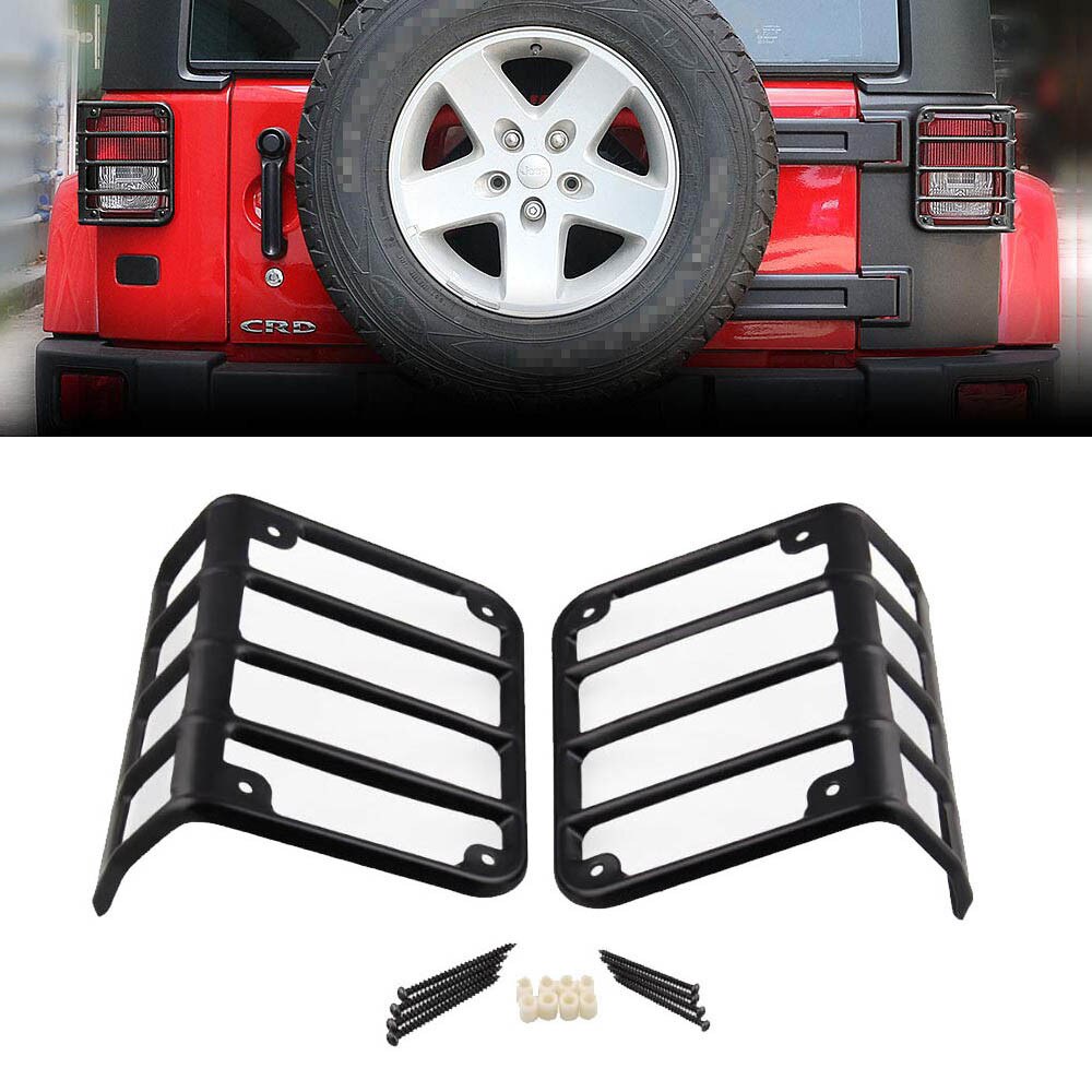 Metal headlight cover taillight guards protect for Jeep Wrangler JK 07-16