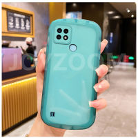 เคส C25Y สำหรับ Realme C21Y,เคสโทรศัพท์นิ่มใสซิลิโคน TPU กันกระแทกสีลูกอมปกป้องเลนส์บิ๊กอาย