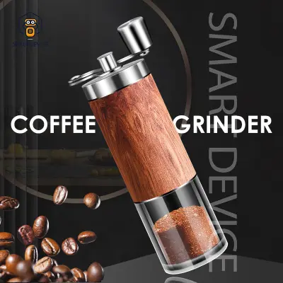 Portable Wood Grain Hand Crank Coffee Grinder Coffee Bean Grinders Ceramic Grinding Core Removable Coffee Machine Kitchen Tools