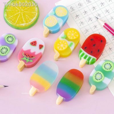 ♀✱✧ 4 Pcs/set Novelty Summer Ice Cream Rubber Eraser Kawaii Erasers School Supplies Stationery Kids Students Cool Prizes