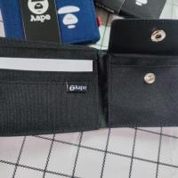 ?[100  Original] ? Japanese trendy brand mens couple mini ape man Ap two-fold short wallet womens coin clip INS