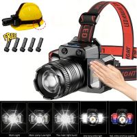 Rechargeable Flashing 2000mah Super Bright Torch Light T51 Induction LED Headlight Waterproof Camping Mobile Power Bank Headlamp Rechargeable  Flashli