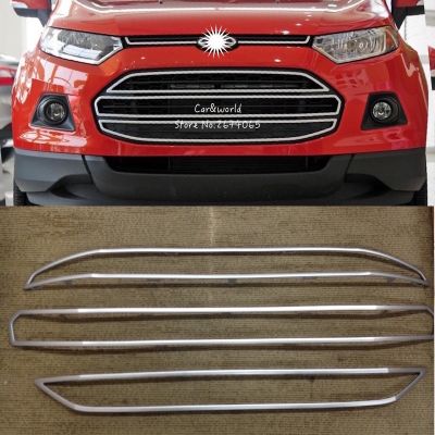 อะไหล่รถยนต์สำหรับ Ford Ecosport Kisi-Kisi Depan กระจังหน้าขนาดใหญ่แท่งกันชน2013ถึง2017 ABS อุปกรณ์เสริมแต่งรถโครเมี่ยม87Tixgportz