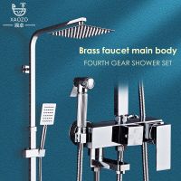 Brass Shower Faucet Bathroom Shower Faucet Bidet Faucet Rain Shower Set Shower Head with Shelf Black/Chrome Showerheads