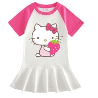 [??พร้อมส่งจากร้านไทย] Hello Kitty เสื้อเด็กผู้หญิง เสื้อคิตตี้ มินิเดรสคิตตี้ ชุดเดรสคิตตี้ สำหรับเด็ก ไซส์ 90-130 ผ้าดีมากค่ะ สกรีนสวย