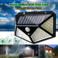 ไฟติดผนัง 100 ดวง 3 โหมด เซ็นเซอร์ ใช้พลังงานโซล่าเซลล์ รุ่น Solar Interaction Wall Lamp