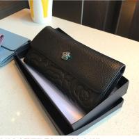 San Maries Fashion Flower Wallet Girls Genuine Cow Leather Female Purse Money Bags Luxury Designer Brand Card Holders Black Box