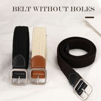 HOT14★Female Cal Knitted Pin Buckle Women Belt Woven Canvas Elastic Expandable Braided Stretch Belts For Women Jeans