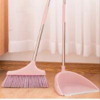 Pink Broom and Dustpan Set Floor Squeegee Products Cleaning Tools Magic Hair Sweeper Multifunction Garbage Collector Brush Items