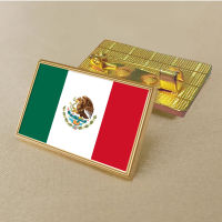 Mexico flag pin 2.5*1.5cm zinc die-cast PVC colour coated gold rectangular rectangular medallion badge without added resin