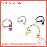 เกลียวเหล็กกล้าไร้สนิม SHENGHAN Punk ต่างหูหมุดเกลียวริมฝีปากจมูกเครื่องประดับแหวนประดับเจาะร่างกาย