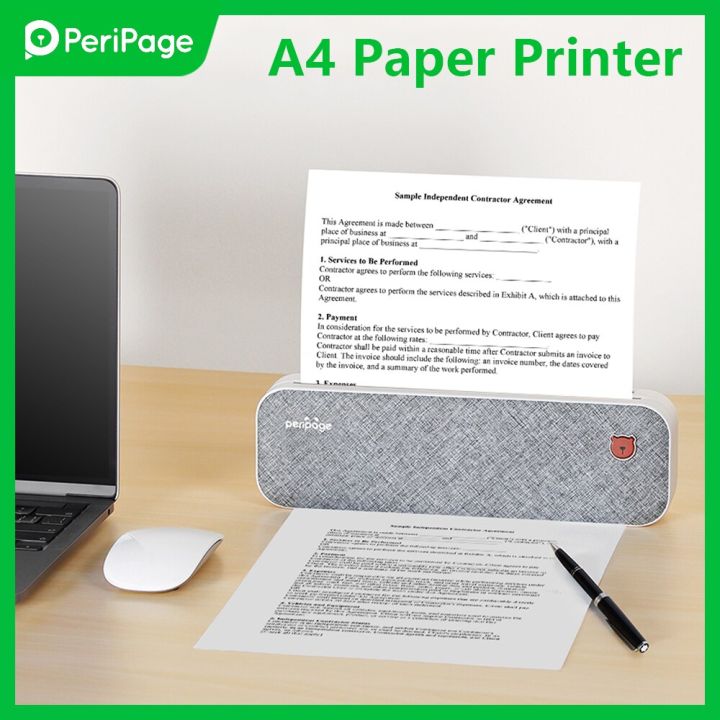 PeriPage Portable Printer, A40 Wireless Bluetooth Thermal Transfer Printer,  Portable Thermal Printer, Support 2''/3''/4'' Paper Width, Compatible with  Android and iOS, for Office Travel 