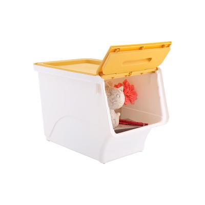กล่องเอนกประสงค์ 24ลิตร กล่องจัดเก็บของ กล่องจัดระเบียบห้อง กล่องพลาสติก กล่องซ้อนเก็บได้ Multi-purpose box 24 liters Storage box Boxes for organizing rooms, plastic boxes, stackable boxes