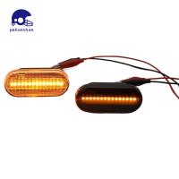 POLIANSHAN ไฟเลี้ยว Led แบบไดนามิก3-5W 12V มาร์กเกอร์ไฟสัญญาณเลี้ยว LED แผ่นเรืองแสง ABS สัญญาณด้านข้าง Bora