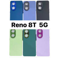 Oppo Reno 8T 5G เคสกำมะหยี่ TPU สีพื้น โครเมี่ยม กันกล้องสี